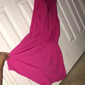 Hot pink short jump suit